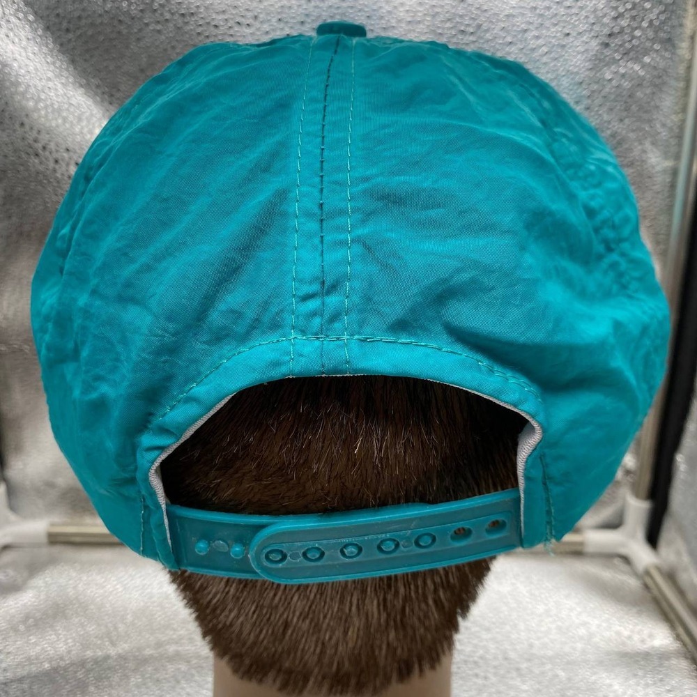 Vintage Neon Cameo Bob Evans Hat Mens OSFA Teal Nylon Snapback Rope Trucker Cap - Picture 5 of 9
